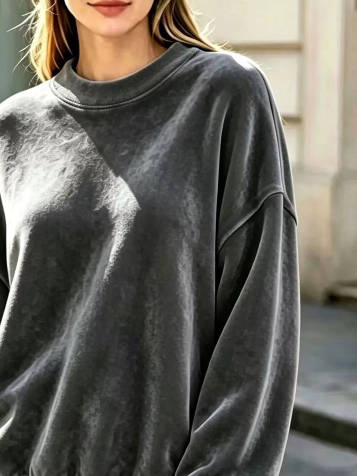 Full Size Crew Neck Dropped Shoulder Sweatshirt Plus (4)