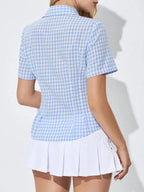 Gingham Short Sleeve Button-up Shirt (6)