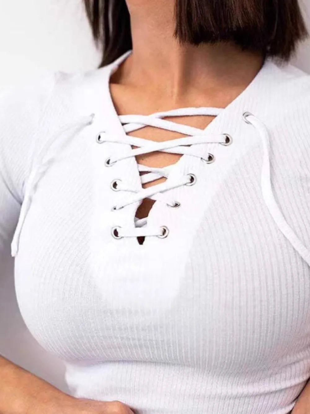 Lace Up Long Sleeve T-shirt (9)