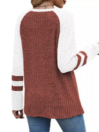 Ribbed Knit Raglan Long Sleeve T-shirt (18)