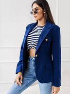Lapel Collar One Button Blazer (6)
