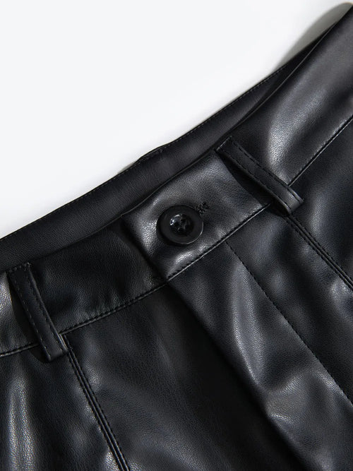 Pu Leather High Rise Shorts (2)