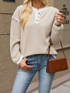 Button Detail Dropped Shoulder T-shirt (2)