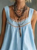 Full Size Sleeveless Tiered Mini Dress Plus (4)