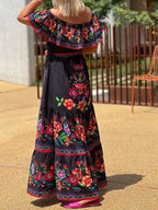 Floral Off Shoulder Ruffle Maxi Dress (9)