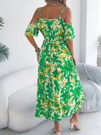 Printed Cold Shoulder Midi Cami Dress (12)