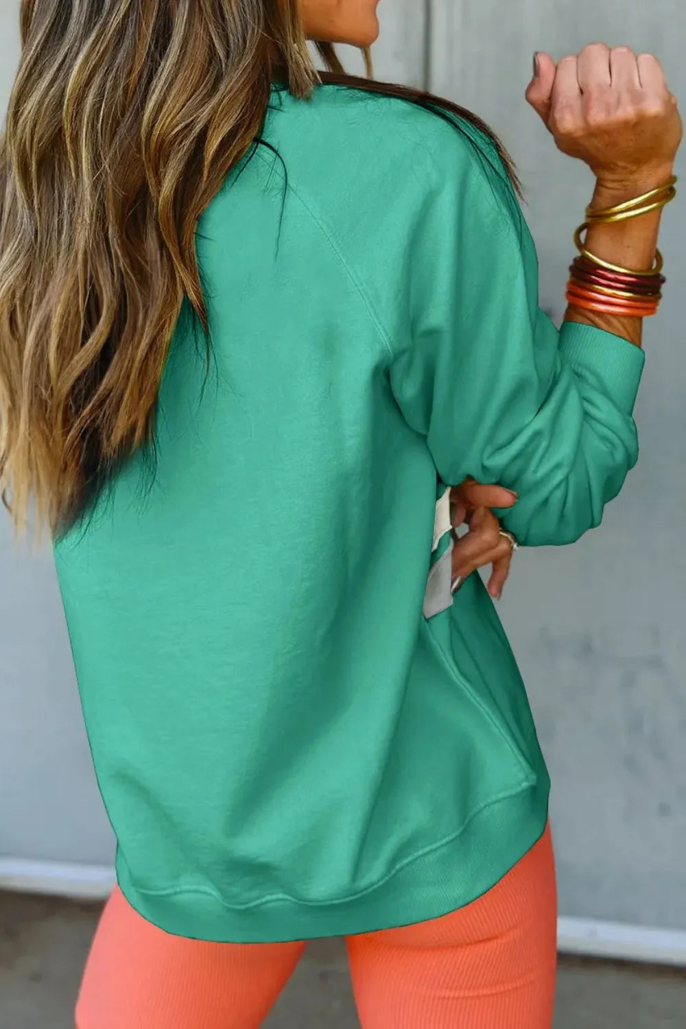 Contrast Round Neck Long Sleeve Sweatshirt (6)