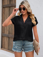 Button Up Collared Neck Short Sleeve Shirt (7)