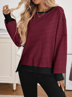 Exposed Seam Striped Contrast Sweatshirt (21)