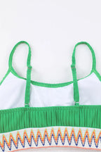 Textured Contrast Banding Bikini High Waist 2pcs Swimsuit (9)