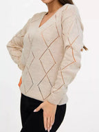 Openwork V-neck Sweater (5)
