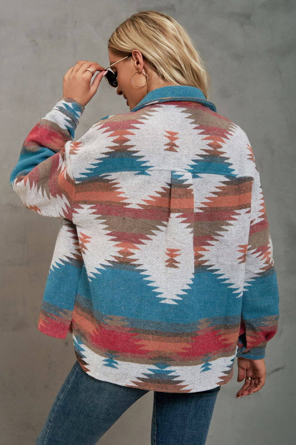 Printed Collared Neck Jacket (2)