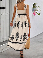 Smocked Printed Wide Strap Maxi Dress (9)
