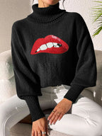 Lip Turtleneck Long Sleeve Sweater (13)