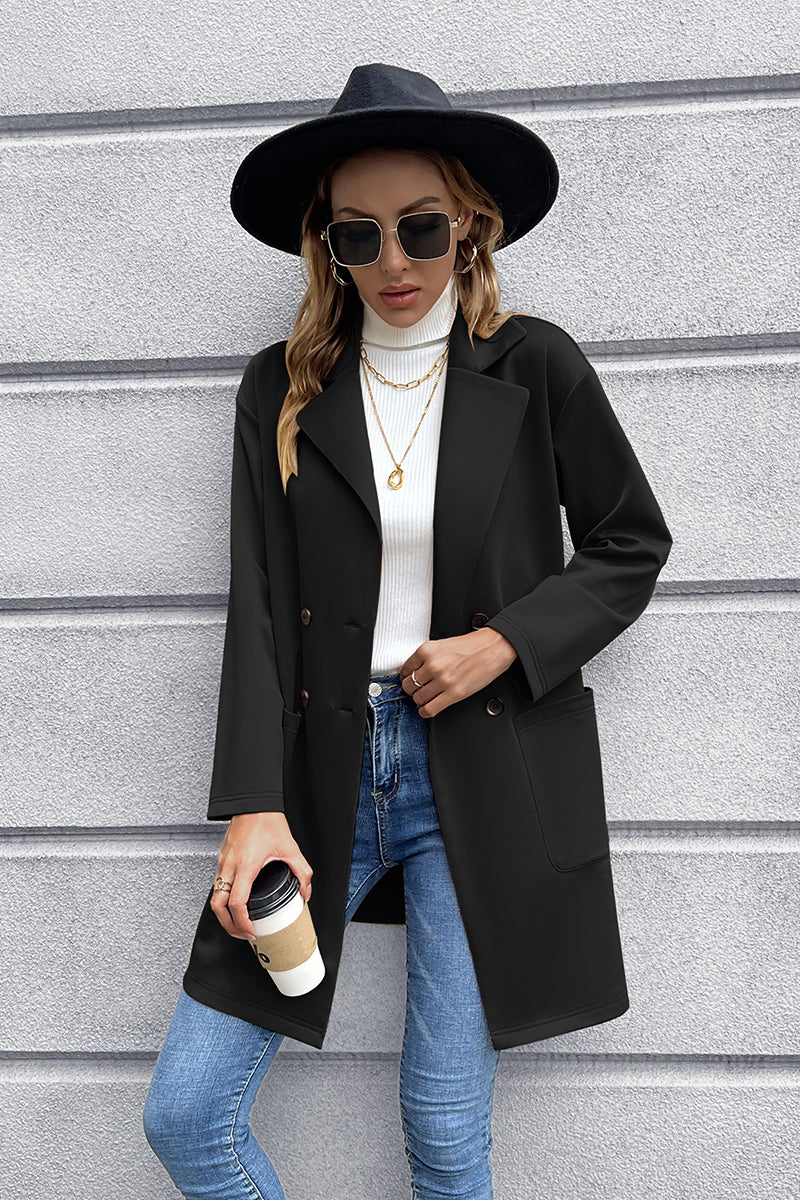 Lapel Collar Long Sleeve Blazer (7)