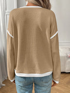 Ribbed Contrast Trim Long Sleeve Top (21)