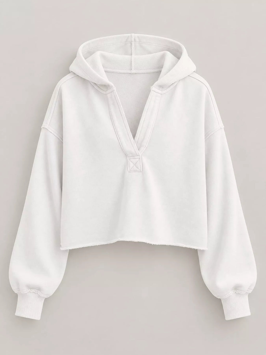 Dropped Shoulder Cropped Hoodie (36)