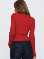 Ribbed Knit Button-down Cardigan (15)