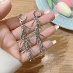 All-matching Silver Tassel Earrings photo 3