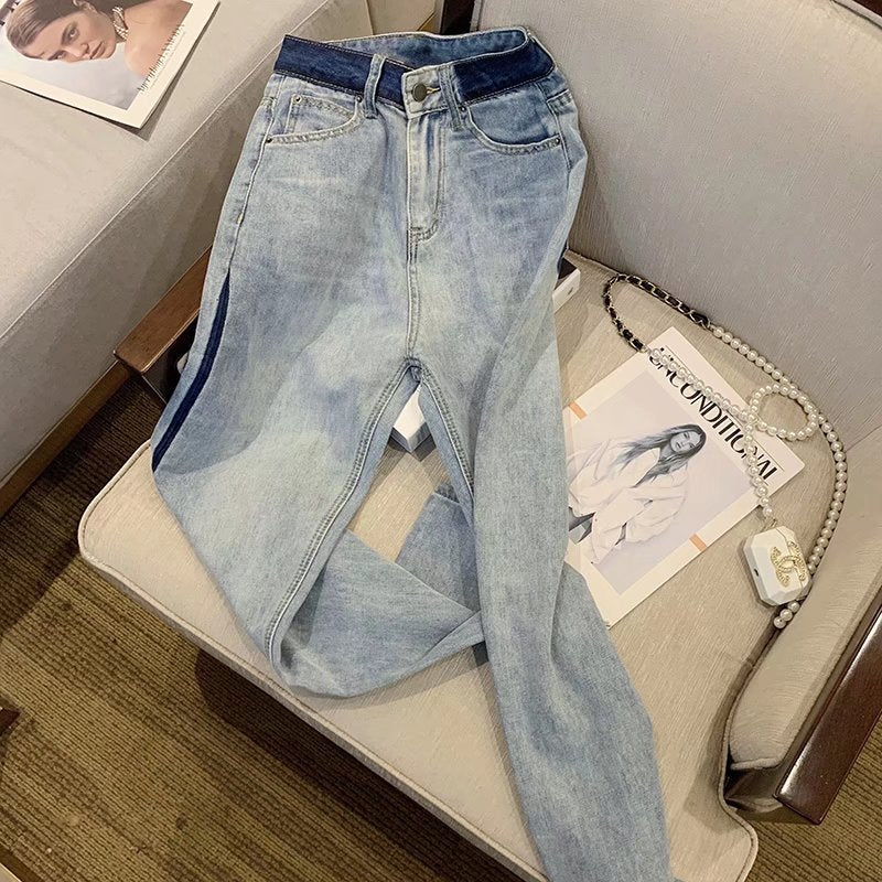 Contrast Wide Leg Jeans variant CJNZ227599001AZ|CJNZ227599002BY|CJNZ227599003CX|CJNZ227599004DW|CJNZ227599005EV|CJNZ227599006FU|CJNZ227599007GT|CJNZ227599008HS