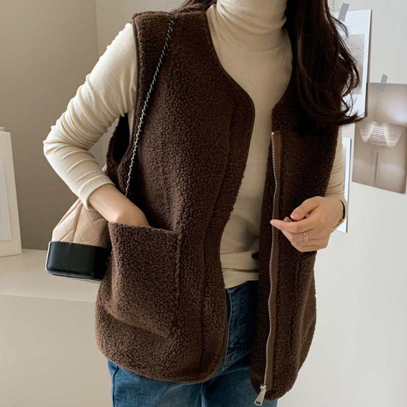 Lamb Wool Vest Jacket variant CJYM167093402BY