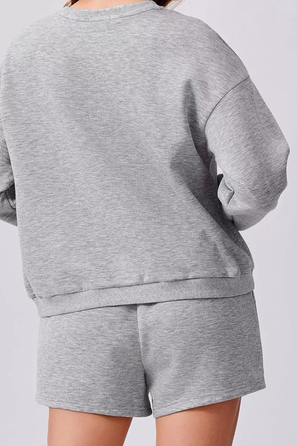 Round Neck Sweatshirt Shorts Set (12)