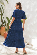 Swiss Dot Tied Surplice Short Sleeve Dress (8)