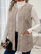 Sherpa Open Front Vest Coat (2)