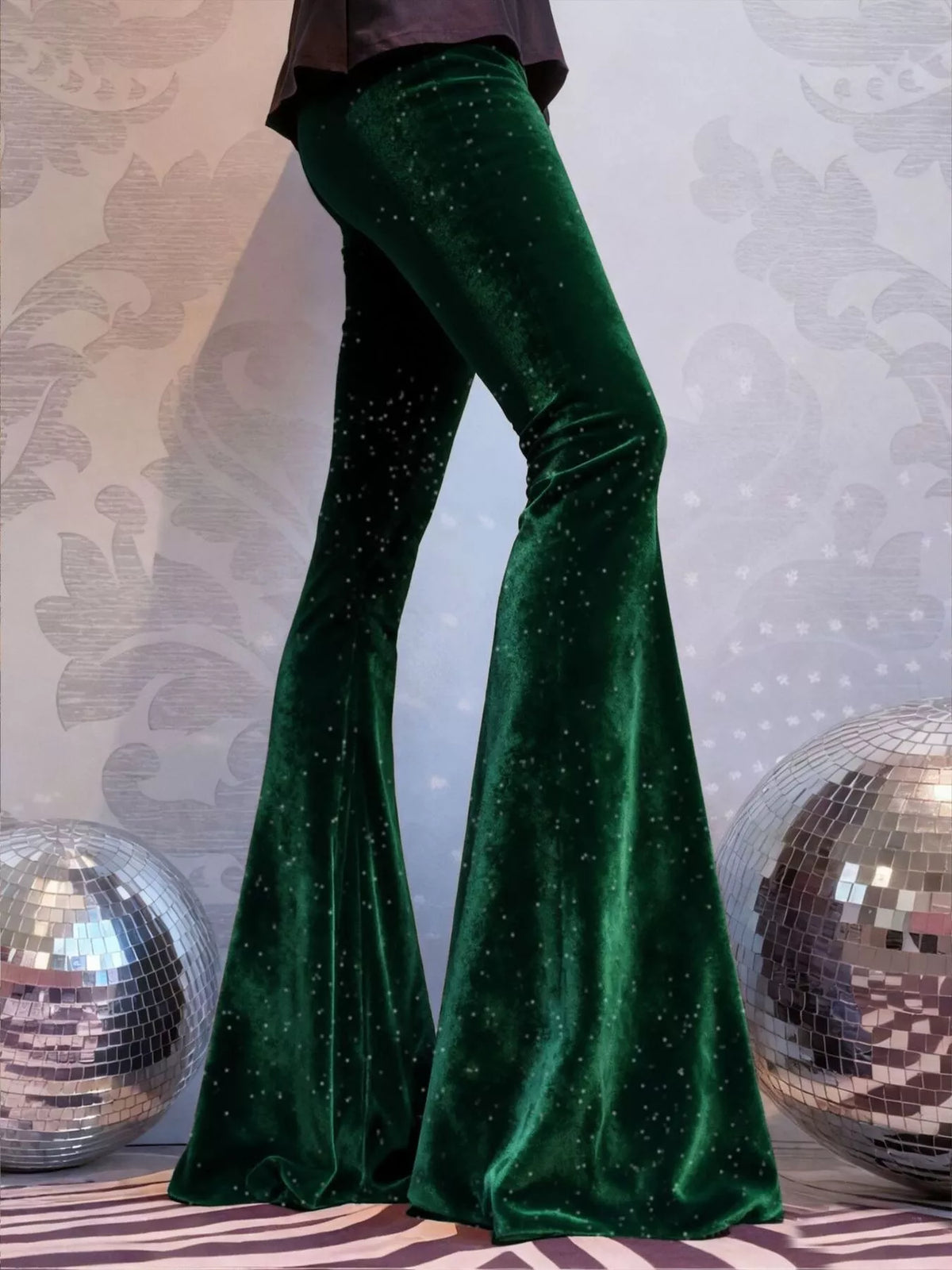 Velvet High Waist Flared Pants (18)