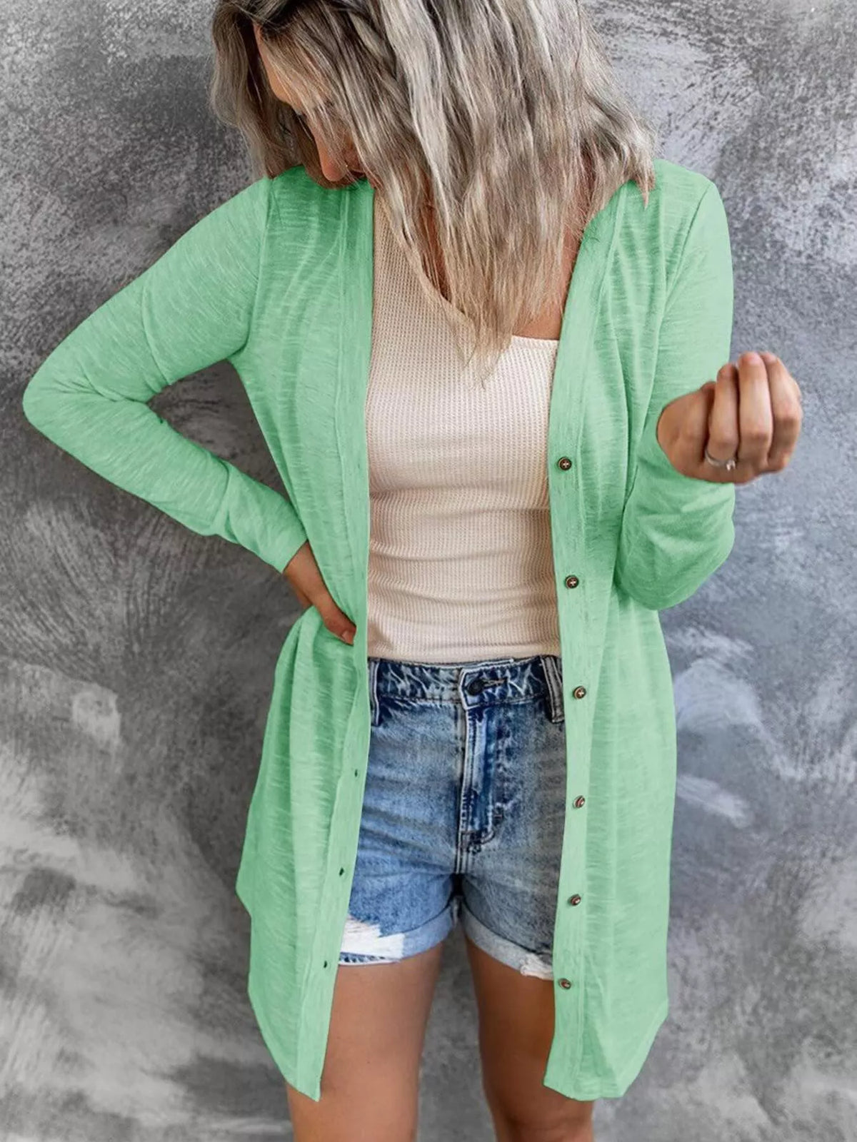 Full Size Lightweight Button-up Cardigan Plus (11)