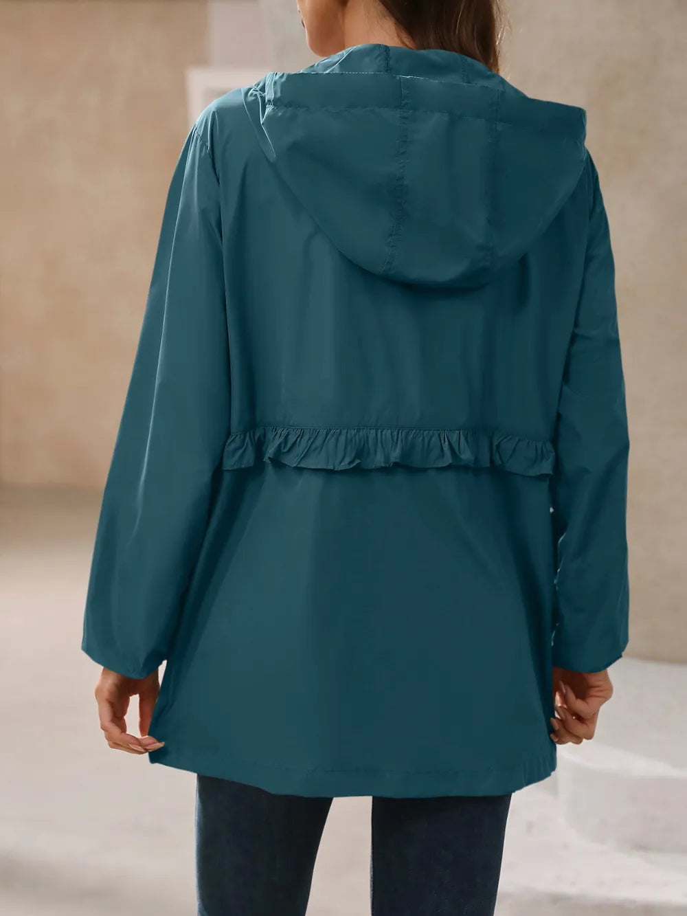 Outdoor Waterproof Long Sleeve Hooded Windbreaker (20)
