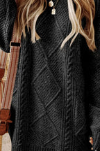 Cable-knit Round Neck Sweater Dress (8)