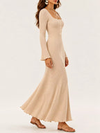 Button-front Ribbed Knit Maxi Dress (13)