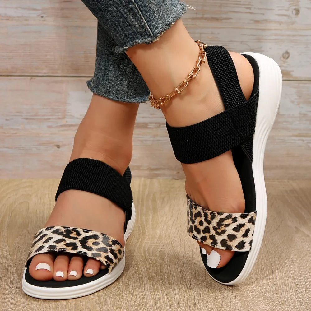 Pu Leather Open Toe Low Heel Sandals (13)