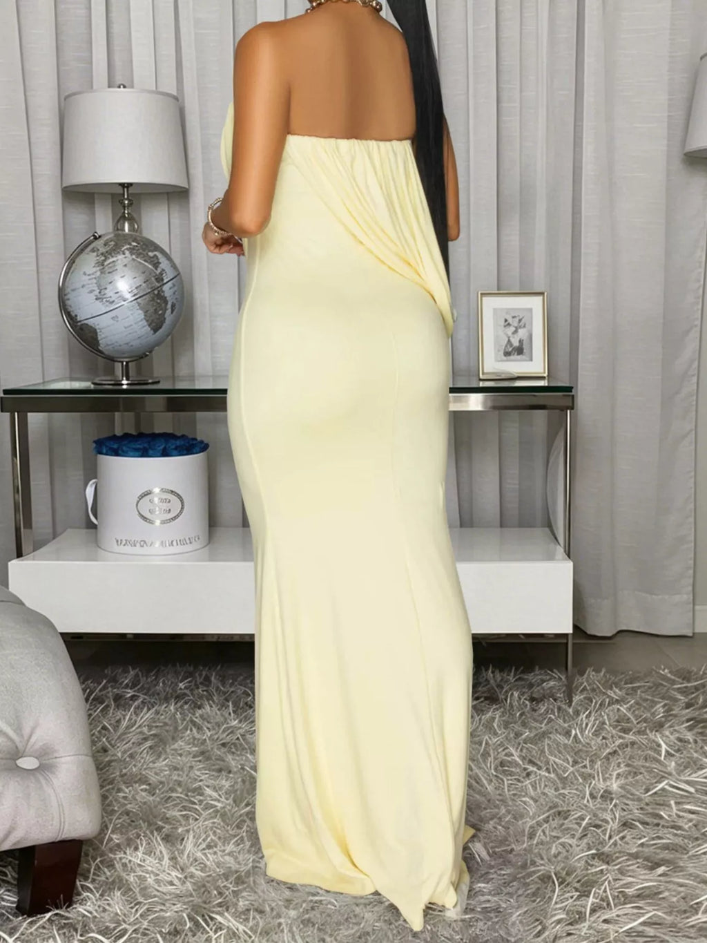 Strapless Draped Maxi Dress (5)