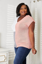 Block V-neck Knit Top (18)