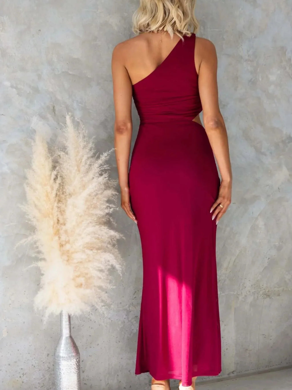 One-shoulder Cutout Bodycon Maxi Dress (12)