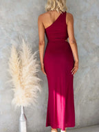 One-shoulder Cutout Bodycon Maxi Dress (12)