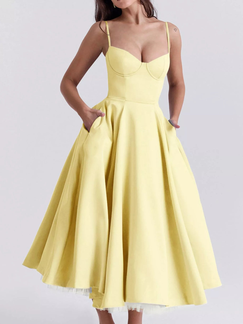Sweetheart Neck A-line Midi Dress (33)