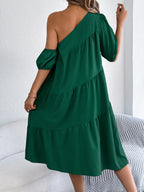 Single Shoulder Tiered Dress (2)