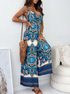 Paisley Print Spaghetti Strap Wide Leg Jumpsuit (14)