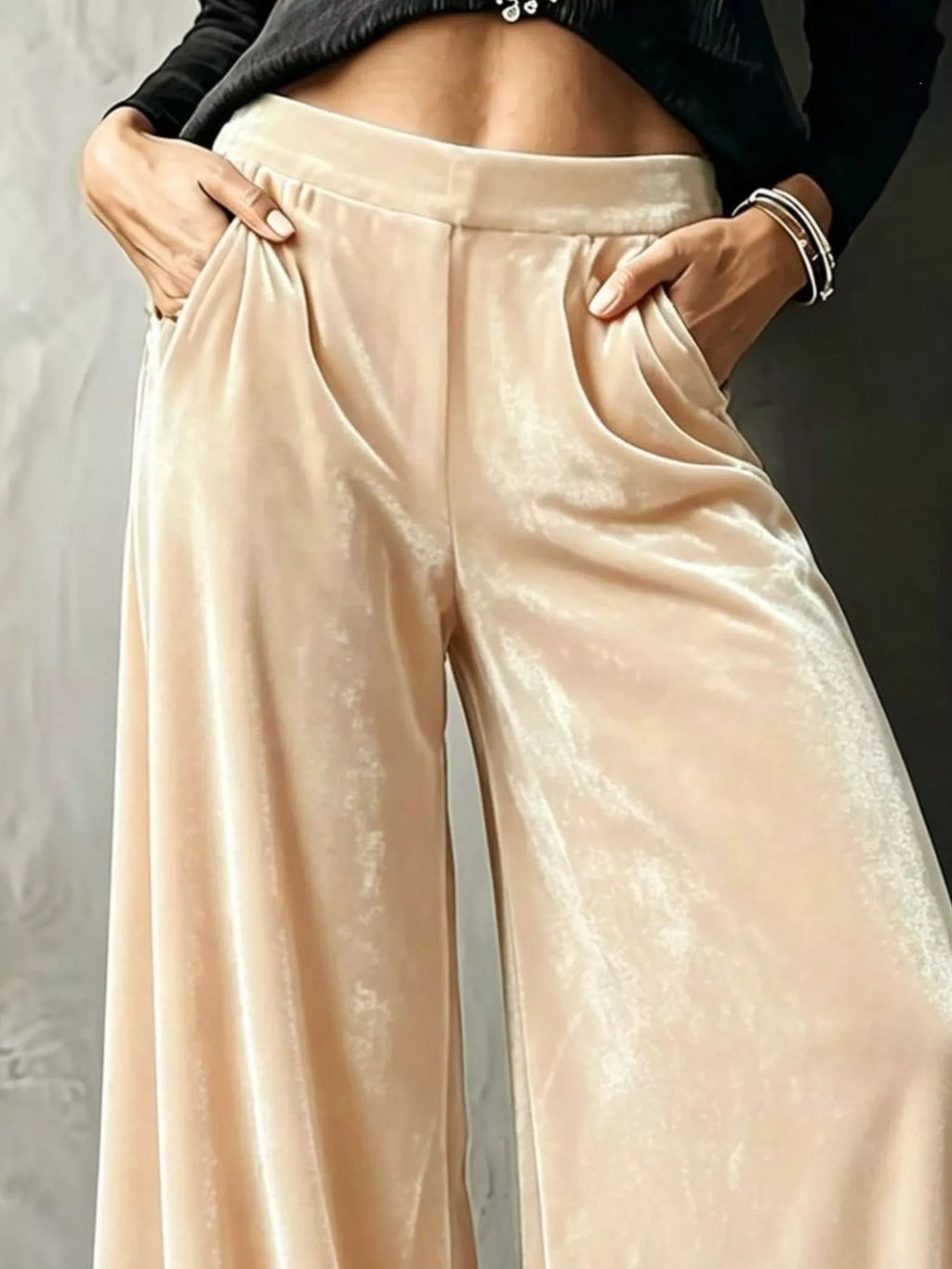 Full Size High-waisted Wide-leg Velvet Pants Plus (15)