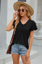 V-neck Short Sleeve T-shirt (3)