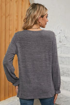 Ruched Round Neck Flounce Sleeve T-shirt (6)