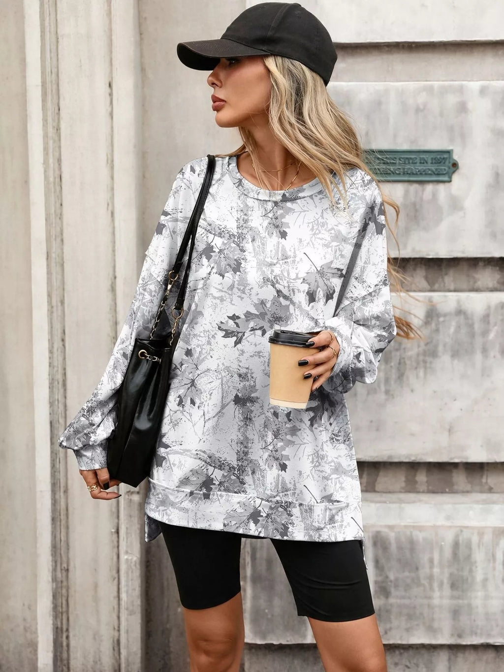 Printed Round Neck Sweatshirt (4)