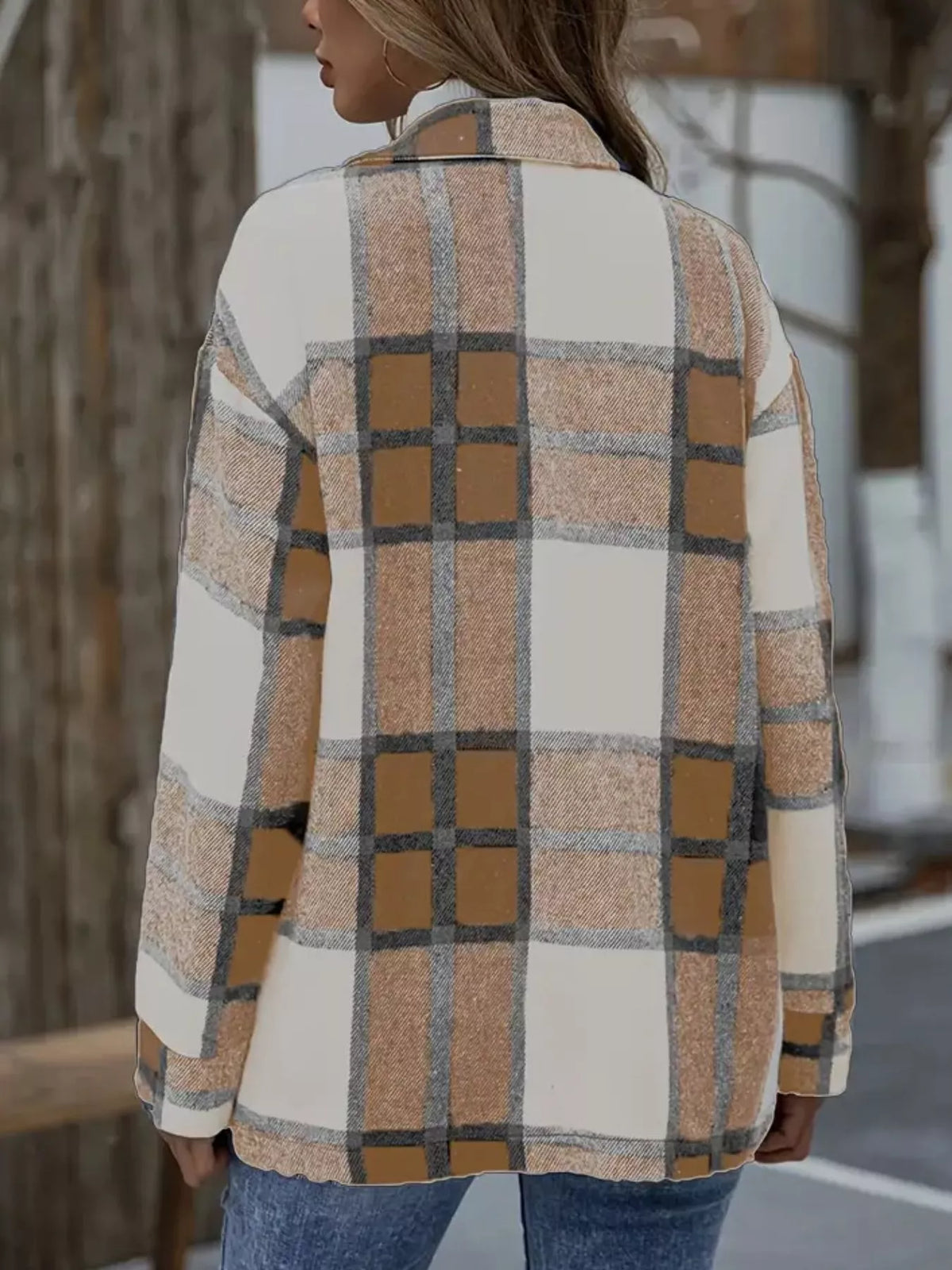 Plaid Button-up Long Sleeve Shacket (13)