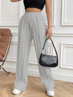 Drawstring Elastic Waist Pants Pockets (9)