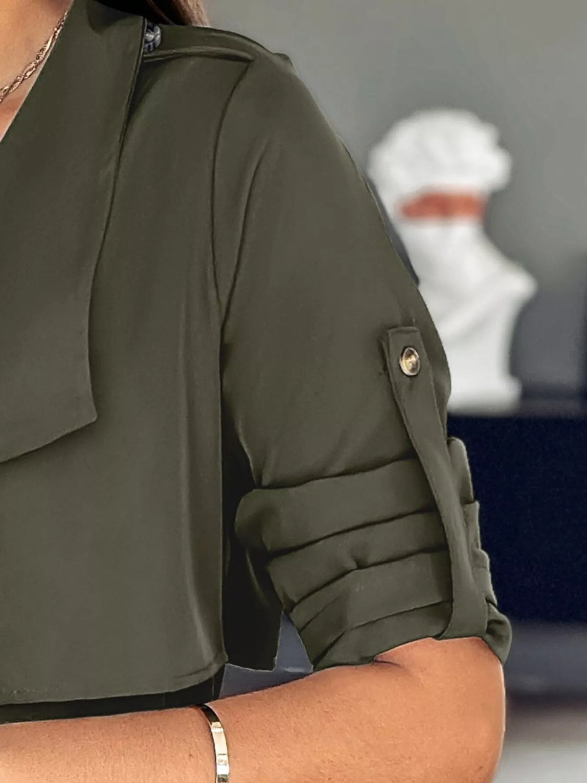Drape Collar Lightweight Trench Coat (20)
