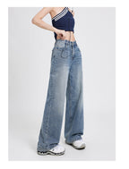 Wide Leg Jeans High Waist Baggy Straight Trousers photo 19