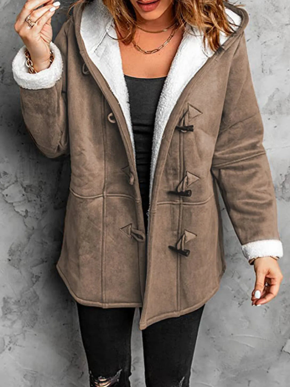 Full Size Cozy Sherpa Lined Toggle Coat Hood Plus (2)